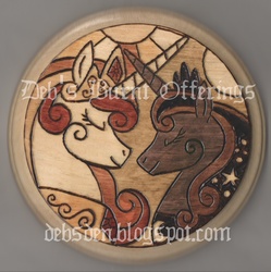 Size: 855x860 | Tagged: safe, princess celestia, princess luna, g4, debsden, heavymetalmare, pyrography, wood