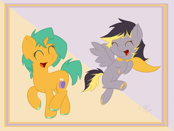 Size: 4000x3000 | Tagged: safe, artist:icy wings, snails, oc, oc:aero, g4, aeroshell, blank flank, canon x oc, clothes, cute, eyeliner, eyes closed, gay, glitter shell, happy, hoof polish, male, offspring, open mouth, parent:derpy hooves, parent:oc:warden, parents:canon x oc, parents:warderp, raised hoof, raised leg, scarf, shipping, smiling, spread wings, trap, underhoof