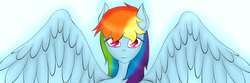 Size: 1024x341 | Tagged: safe, artist:glittersonyourface, rainbow dash, anthro, g4, female, solo