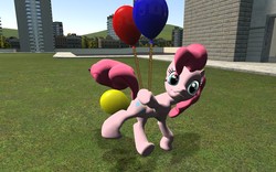 Size: 1440x900 | Tagged: safe, pinkie pie, earth pony, pony, g4, 3d, balloon, fart, female, gmod, solo