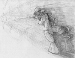 Size: 1200x929 | Tagged: safe, artist:wolfiedrawie, twilight sparkle, g4, female, magic, monochrome, solo, traditional art