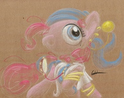 Size: 1003x792 | Tagged: safe, artist:getchanoodlewet, pinkie pie, g4, clothes, female, musical instrument, romani, solo, tambourine, traditional art