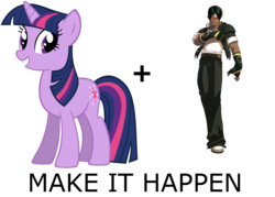 Size: 1400x1000 | Tagged: safe, twilight sparkle, g4, clone, evil smile, exploitable meme, king of fighters, kusanagi (clone), make it happen, meme, meta, snk