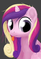 Size: 1280x1829 | Tagged: safe, artist:symbianl, princess cadance, alicorn, pony, g4, female, filly, filly cadance, solo, tongue out, younger