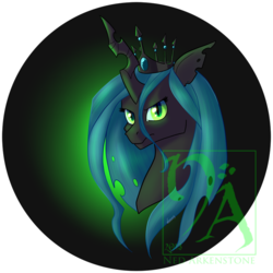 Size: 722x722 | Tagged: dead source, safe, artist:starkindlerstudio, queen chrysalis, changeling, changeling queen, g4, female, solo