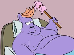 Size: 400x301 | Tagged: safe, artist:calorie, oc, oc only, bhm, fat, i wash myself with a rag on a stick, male, morbidly obese, obese, rag on a stick, simpsons did it, the simpsons