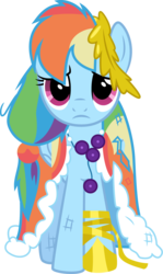Size: 824x1383 | Tagged: safe, artist:tourniquetmuffin, rainbow dash, pegasus, pony, g4, the best night ever, clothes, clothing damage, dress, female, gala dress, messy mane, scratches, simple background, solo, transparent background, vector