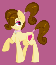 Size: 1663x1912 | Tagged: safe, artist:shelltoon, oc, oc only, oc:heart throb, earth pony, pony, collar, eyeshadow, femboy, makeup, male, raised hoof, solo, tail wrap, trap