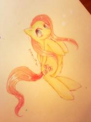 Size: 768x1024 | Tagged: safe, artist:divided-s, fluttershy, pony, g4, female, solo, traditional art