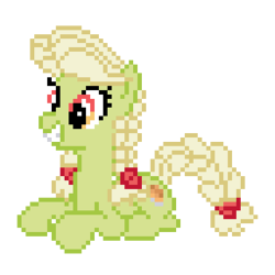 Size: 256x256 | Tagged: safe, artist:tourniquetmuffin, granny smith, g4, female, pixel art, simple background, solo, transparent background, young granny smith