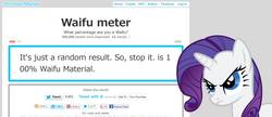 Size: 2000x861 | Tagged: safe, rarity, g4, shindan maker, text, waifu, waifu meter