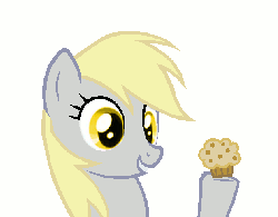 Size: 620x484 | Tagged: safe, artist:durpy, derpy hooves, pegasus, pony, g4, animated, eating, female, mare, muffin, nom, solo, underp