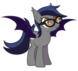 Size: 3280x3000 | Tagged: safe, artist:zee66, oc, oc only, oc:echo, bat pony, pony, g4, death stare, glasses, hipster, simple background, solo, transparent background, vector