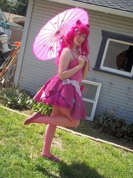 Size: 1280x1707 | Tagged: safe, pinkie pie, human, g4, cosplay, fishnet stockings, irl, irl human, photo, solo