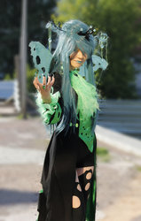 Size: 900x1418 | Tagged: safe, artist:nueteki, queen chrysalis, human, g4, cosplay, irl, irl human, photo, solo