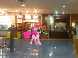 Size: 1600x1200 | Tagged: safe, artist:usbac, pinkie pie, human, g4, irl, irl human, mall, photo, ponies in real life, restaurant, tables, vector