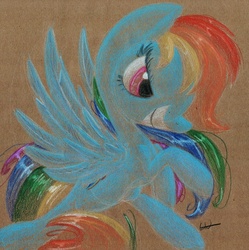 Size: 788x792 | Tagged: safe, artist:getchanoodlewet, rainbow dash, g4, female, solo, traditional art
