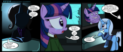 Size: 2000x849 | Tagged: safe, artist:daniel-sg, trixie, twilight sparkle, pony, unicorn, g4, butt, comic, crossover, crying, female, forever alone, mare, plot, x-com, xcom: enemy unknown