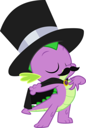 Size: 2016x3003 | Tagged: safe, artist:tourniquetmuffin, spike, dragon, g4, owl's well that ends well, cape, clothes, eyes closed, hat, male, simple background, solo, transparent background, vector
