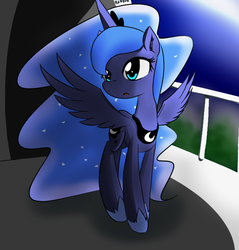 Size: 650x680 | Tagged: safe, artist:ranban, princess luna, g4, female, pixiv, solo