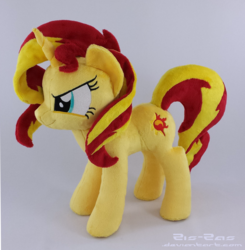 Size: 2274x2320 | Tagged: safe, artist:zizzaz, sunset shimmer, pony, unicorn, g4, determined, irl, photo, plushie