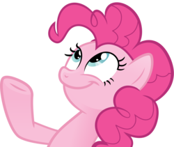 Size: 3433x2896 | Tagged: safe, pinkie pie, g4, female, insert picture here, look what pinkie found, meme, simple background, smiling, solo, template, transparent background, vector