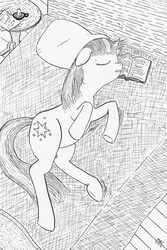 Size: 2137x3193 | Tagged: safe, artist:enigmaticthief, twilight sparkle, g4, female, monochrome, sleeping, solo, traditional art