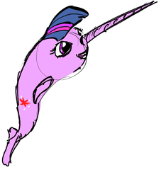 Size: 640x704 | Tagged: safe, artist:jose1538, twilight sparkle, narwhal, g4, female, solo, species swap