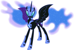 Size: 2986x2025 | Tagged: safe, artist:tourniquetmuffin, nightmare moon, alicorn, pony, friendship is magic, g4, armor, ethereal mane, female, mare, simple background, solo, spread wings, starry mane, transparent background, vector, wings