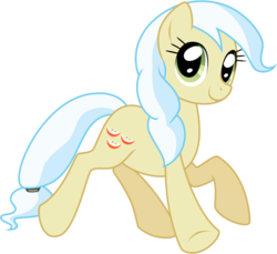 Size: 900x824 | Tagged: safe, artist:kumkrum, ambrosia, cindy block, earth pony, pony, g4, background pony, female, mare, simple background, smiling, solo, transparent background, trotting, vector