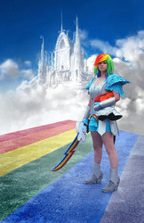 Size: 600x926 | Tagged: safe, artist:queen-regina, rainbow dash, human, g4, cosplay, irl, irl human, photo, solo