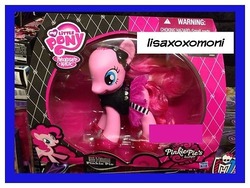 Size: 500x375 | Tagged: safe, pinkie pie, earth pony, pony, g4, brushable, fashion style, goth, gothic pinkie, irl, multilingual packaging, packaging, photo, pinkie pie's boutique, solo, toy