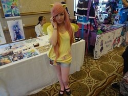 Size: 1152x864 | Tagged: artist needed, source needed, safe, artist:unkcos21, fluttershy, human, g4, comicpalooza, convention, cosplay, irl, irl human, mary janes, photo, solo