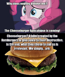 Size: 680x810 | Tagged: safe, pinkie pie, g4, cheeseburger, cheeseburger apocalypse, coach, left 4 dead, left 4 dead 2, mass effect, reapers, sovereign