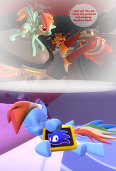 Size: 1024x1503 | Tagged: safe, artist:pika-robo, rainbow dash, robot, g4, 3d, contest, crossover, doctor eggman, dream, gmod, male, metal dash, miles "tails" prower, r-dash 5000, sleeping, sonic the hedgehog, sonic the hedgehog (series)