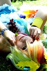 Size: 494x740 | Tagged: safe, rainbow dash, human, g4, cosplay, irl, irl human, photo