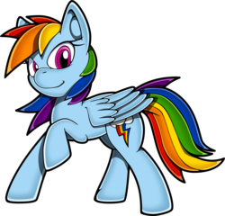 Size: 2500x2399 | Tagged: safe, artist:fuzon-s, rainbow dash, pegasus, pony, g4, female, looking at you, raised hoof, raised leg, simple background, solo, sonic channel, sonic the hedgehog (series), style emulation, transparent background, vector, windswept mane, yuji uekawa style