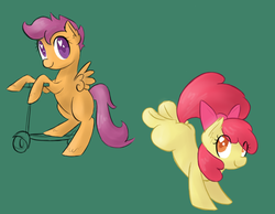 Size: 900x700 | Tagged: safe, artist:rastaquouere69, apple bloom, scootaloo, g4