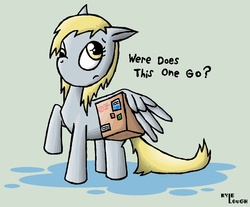 Size: 1007x833 | Tagged: safe, artist:procaballus, derpy hooves, pegasus, pony, g4, female, mare, package, solo