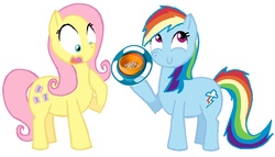 Size: 979x561 | Tagged: safe, artist:procaballus, fluttershy, rainbow dash, g4, gyro bowl