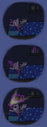 Size: 560x1493 | Tagged: safe, artist:paper-pony, smarty pants, twilight sparkle, g4, bed, book, comic, magic, the cosmos