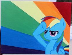 Size: 861x653 | Tagged: safe, artist:equestriapaintings, rainbow dash, g4, female, photo, rainbow dash salutes, salute, solo, traditional art