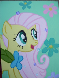 Size: 2144x2848 | Tagged: safe, artist:equestriapaintings, fluttershy, g4, clothes, dress, female, gala dress, photo, solo, traditional art