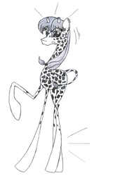 Size: 1000x1554 | Tagged: safe, artist:sigmanas, oc, oc only, giraffe, monochrome, pencil drawing, solo