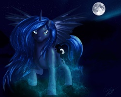 Size: 3000x2400 | Tagged: safe, artist:phantomstar-wolf7, princess luna, g4, female, solo