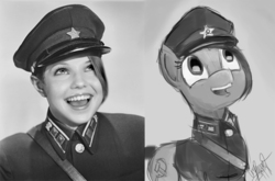 Size: 600x397 | Tagged: artist needed, safe, oc, human, black and white, communism, grayscale, irl, irl human, photo