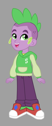 Size: 388x946 | Tagged: safe, artist:disfiguredstick, spike, human, equestria girls, g4, clothes, equestria girls-ified, human spike, male, pants, shoes, sneakers, solo