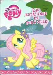 Size: 1037x1455 | Tagged: safe, fluttershy, bee, g4, book, flower, spanish