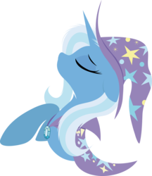 Size: 931x1080 | Tagged: safe, artist:rariedash, trixie, pony, unicorn, g4, bust, cape, clothes, eyes closed, female, floppy ears, hat, hooves, horn, lineless, mare, portrait, profile, simple background, solo, transparent background