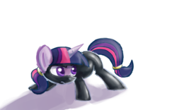 Size: 1920x1200 | Tagged: safe, artist:bluestreakfus, twilight sparkle, pony, unicorn, g4, alternate hairstyle, catsuit, female, ponytail, sneaking suit, solo